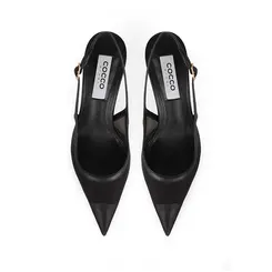 Scarpin Erika Tela Preta