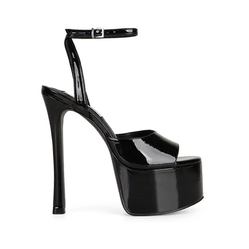 Sandalia Plataforma Venus Verniz Preto