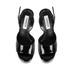 Sandalia Plataforma Venus Verniz Preto