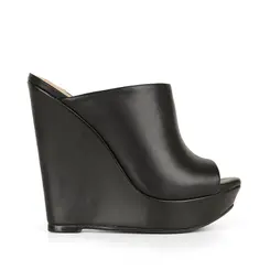 Sandalia Anabela Candy Couro Preto