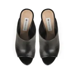 Sandalia Anabela Candy Couro Preto