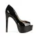 Peep Toe Deisi Verniz Preto Pronta Entrega