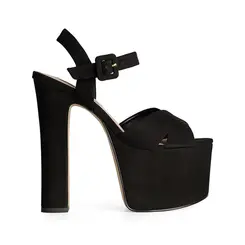 Sandalia Plataforma Zoe Nobuck Preto