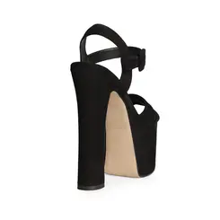 Sandalia Plataforma Zoe Nobuck Preto