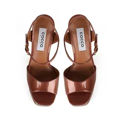 Sandalia Plataforma Nora Verniz Bronze