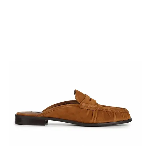 Mule Milano Couro Amendoa