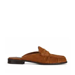 Mule Milano Couro Amendoa