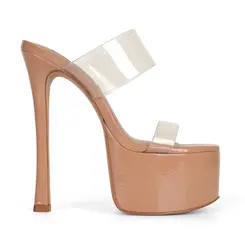 Mule Plataforma Ayla Vinil Transparente