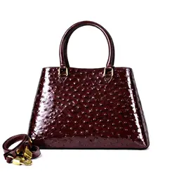 Bolsa de Couro Estampa Avestruz The Aurora Bag Rubi