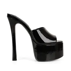Sandalia Plataforma Debbie Verniz Preto