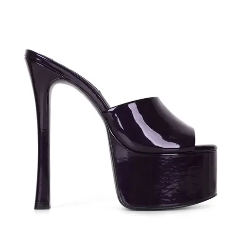 Sandalia Plataforma Debbie Perolizado Roxo