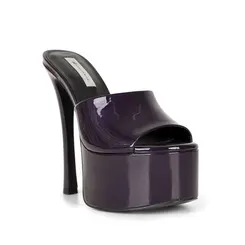 Sandalia Plataforma Debbie Perolizado Roxo