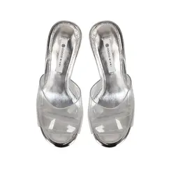 Sandalia Plataforma Debbie Vinil Cristal