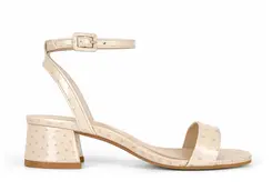 Sandalia Nina Couro Avestruz Off White