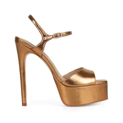 Sandalia Plataforma Nora Metalizado Bronze by Michele Backes