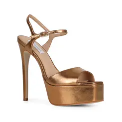 Sandalia Plataforma Nora Metalizado Bronze by Michele Backes