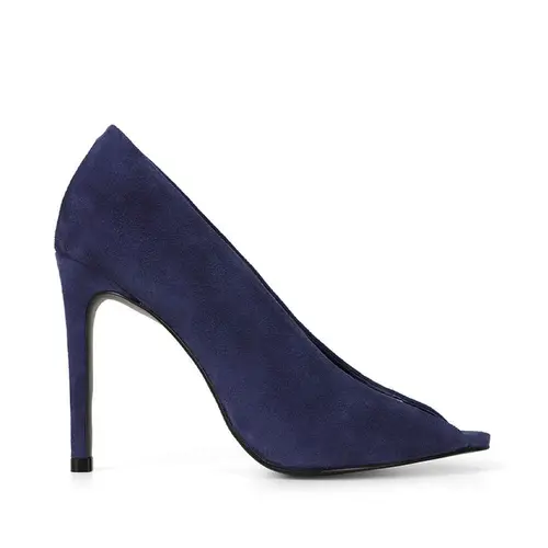 Scarpin Raven Couro Azul Marinho