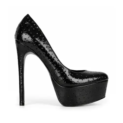 Plataforma Tiffany Avestruz Preto