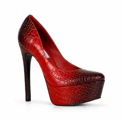 Plataforma Tiffany Croco Vermelho