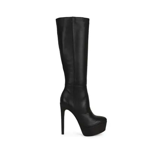 Bota Eloah Cano Longo Couro Preto