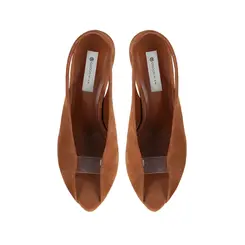 Peep Toe Alessia Couro Conhaque