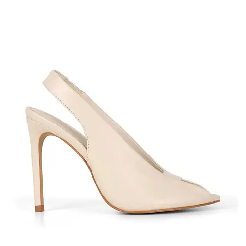 Peep Toe Alessia Couro Off White