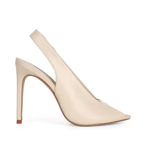 Peep Toe Alessia Couro Off White
