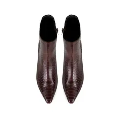 Bota Marcela Couro Snake Marrom