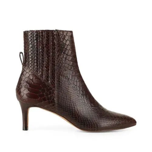 Bota Camille Couro Snake Marrom