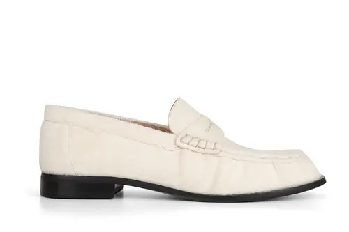 Mocassim Martina Couro Pelo Off White