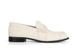 Mocassim Martina Couro Pelo Off White