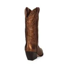 Bota West Couro Metalizado Bronze