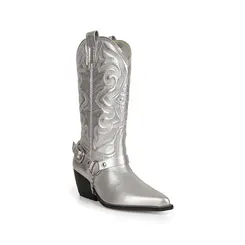 Bota Dallas Couro Metalizado Prata