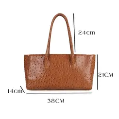 Bolsa de Couro Estampa Avestruz Bellagio Camel