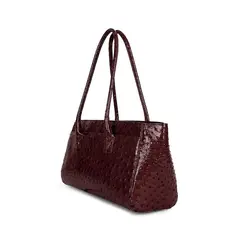 Bolsa de Couro Estampa Avestruz Bellagio Rubi