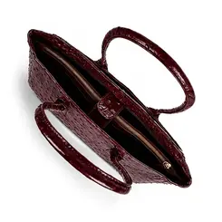 Bolsa de Couro Estampa Avestruz Bellagio Rubi