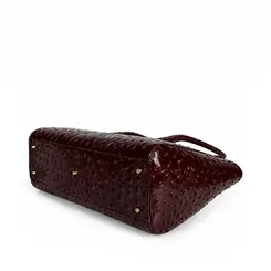 Bolsa de Couro Estampa Avestruz Bellagio Rubi