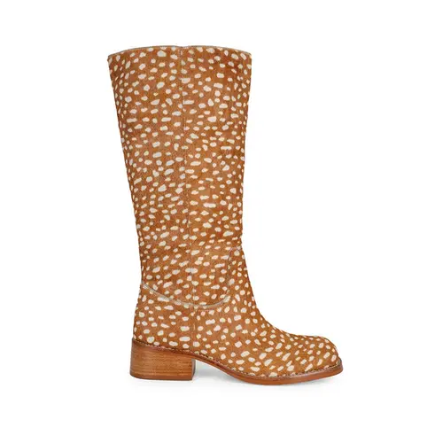 Bota Sarah Couro Pelo Estampado