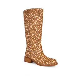 Bota Sarah Couro Pelo Estampado