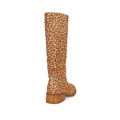 Bota Sarah Couro Pelo Estampado