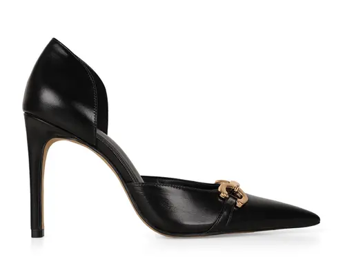 Scarpin Gloria Couro Preto