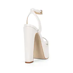 Sandalia Plataforma Darla Verniz Branco