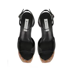 Plataforma Myst Couro Preto