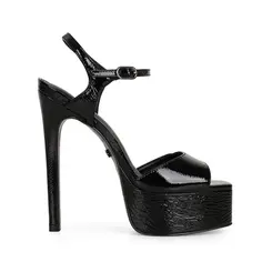 Sandalia Plataforma Nora Verniz Preto