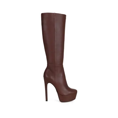 Bota Eloah Cano Longo Couro Marrom