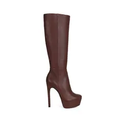 Bota Eloah Cano Longo Couro Marrom