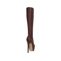 Bota Eloah Cano Longo Couro Marrom