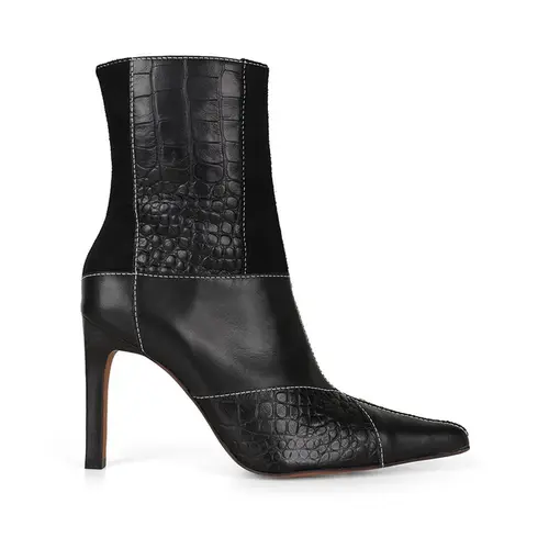 Bota Arielle Couro Preto