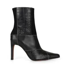 Bota Arielle Couro Preto