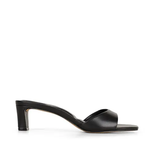 Mule Cleire Couro Preto